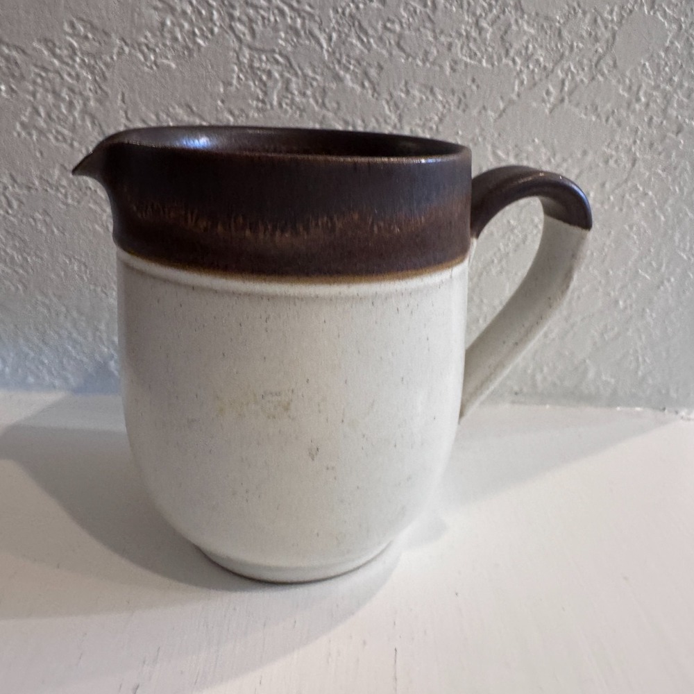Denby Potpourri Creamer Cream Pitcher Brown Stripe Band England Stoneware‎